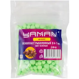 Пенопласт рыболовный Yaman Анис, d 4-7мм, зелёный