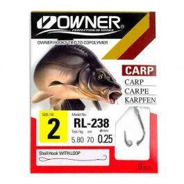 Крючок Owner RL-238, №03 с поводком 70см 0,22мм 4,7кг