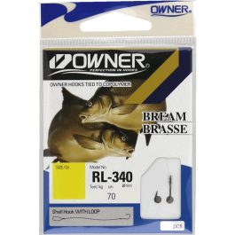 Крючок Owner RL-340, №10 с поводком 70см 0,12мм 1,5кг