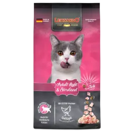 7,5кг Корм Leonardo Adult Light & Sterilised для взрослых стерилизованных кошек и кастрированных котов от года, склонных к полноте из мяса Птицы