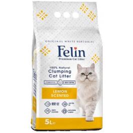 Наполнитель Felin бентонит комкующийся Lemon, 5л