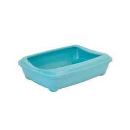 Туалет для кошки Diankari №1 глубокий с бортиком, 40х30х12см бирюзовый