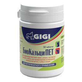 Таблетки БиоКальциПет GIGI для лечения и профилактики заболеваний суставов собак и кошек, 30таб