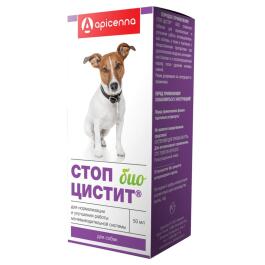 Суспензия Apicenna Стоп-цистит БИО для нормализации и улучшения работы мочевыделительной системы у собак, 50мл