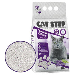 Наполнитель комкующийся минеральный Cat Step Compact White Lavender, 10л