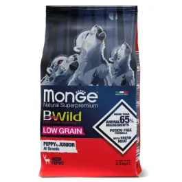 2,5кг Корм Monge Dog BWild Low Grain Puppy Deer низкозерновой для щенков всех пород с Олениной