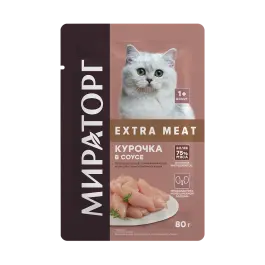 80гр Влажный корм Мираторг Extra Meat для стерилизованных кошек, соус с Курочкой