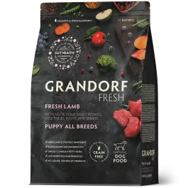 1кг Корм GRANDORF DOG Fresh Lamb&Sweet Potato Puppy беззерновой гипоаллергенный для щенков всех пород с 3 недель, беременных и кормящих собак, Ягненок с Бататом