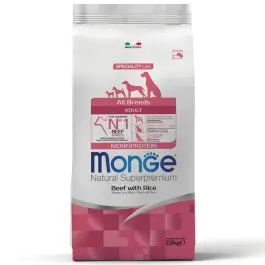 2,5кг Корм Monge Dog Monoprotein Adult Beef/Rice для взрослых собак всех пород c Говядиной и рисом