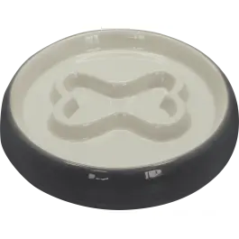 Миска керамическая N1 Косточка, серая 19*19*3см, 200мл