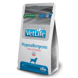 2кг Корм Farmina Vet Life Dog Hypoallergenic Pork&Potato диета для взрослых собак для снижение пищевой аллергии и/или непереносимости ингредиентов и питательных веществ со Свининой и картофелем