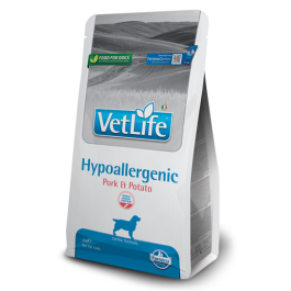 12кг Корм Farmina Vet Life Dog Hypoallergenic Pork&Potato диета для взрослых собак для снижение пищевой аллергии и/или непереносимости ингредиентов и питательных веществ со Свининой и картофелем