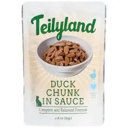 85гр Влажный корм Teilyland для кошек кусочки с Уткой в соусе