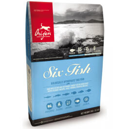 11,4кг Корм Orijen Dog Six Fish (85/15) беззерновой гипоаллергенный для взрослых собак и щенков всех пород с Рыбой