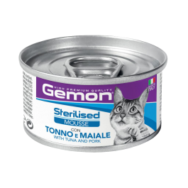 85гр Gemon Mousse Sterilised ric tuna/pork корм для стерилизованных кошек с Тунцом и свининой