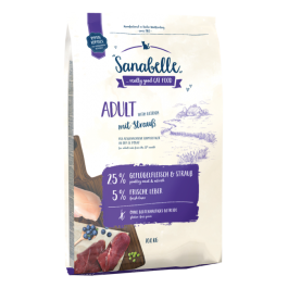 10кг Корм Sanabelle Adult Ostrich для взрослых кошек со Страусом