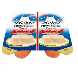 35гр*2шт Паштет INABA CIAO TWINS Terrine для кошек с Тунцом, курицей и морским гребешком