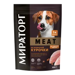 0,5кг Корм Мираторг Meat для взрослых собак мелких пород с ароматной Курочкой