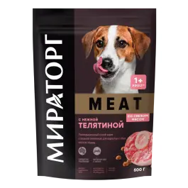 0,5кг Корм Мираторг Meat для взрослых собак мелких пород с нежной Телятиной