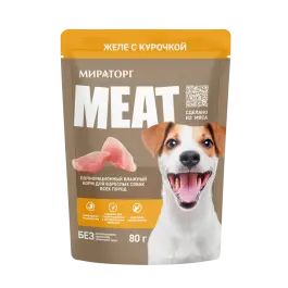 80гр Влажный корм Мираторг Meat для взрослых собак всех пород, желе с Курочкой