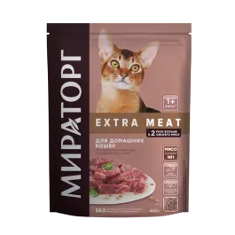 0,4кг Корм Мираторг Extra Meat Black Angus для домашних кошек старше 1 года с Говядиной