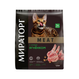 1,5кг Корм Мираторг Meat полнорационный для взрослых кошек старше 1 года с сочным Ягнёнком
