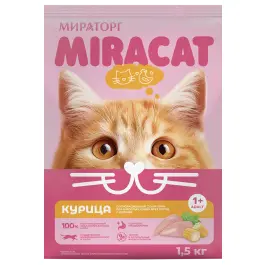1,5кг Корм Мираторг Miracat для взрослых кошек всех пород с Курицей