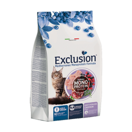 1,5кг Сухой корм EXCLUSION Monoprotein GIANT STERILIZED CHICKEN для крупных стерилизованных котов с Цыпленком
