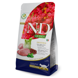 1,5кг Корм Farmina N&D Cat Quinoa Digestion Lamb/Fennel Adult беззерновой для взрослых кошек для поддержки пищеварения с Ягненком, киноа и фенхель