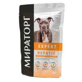 85гр Влажный корм Мираторг Expert Hepatic полнорационный для взрослых собак всех пород «Бережная забота о здоровье печени»