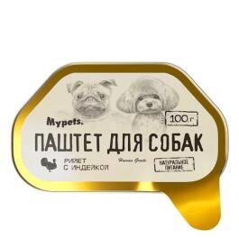100гр Влажный корм Mypets для собак паштет из Индейки