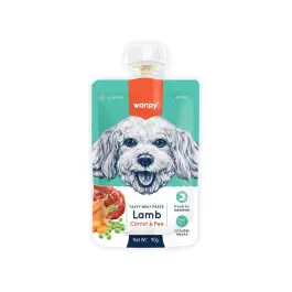 90гр Лакомство WANPY Dog для собак мясной мусс из Ягненка и моркови с горохом