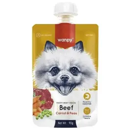 90гр Лакомство WANPY Dog для собак мясной мусс из Говядины и моркови с горохом