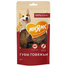 80гр Лакомство Мнямс для собак Губы говяжьи