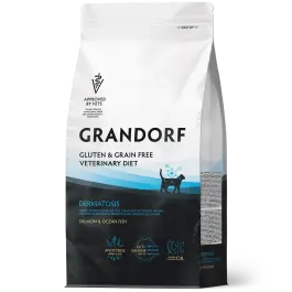 400гр Корм GRANDORF VET CAT DERMATOSIS для кошек при дерматозах на основе бескостного Лосося