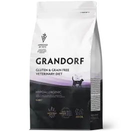 400гр Корм GRANDORF VET CAT HYPOALLERGENIC для кошек при пищевой аллергии на основе гидролизованного белка Кролика