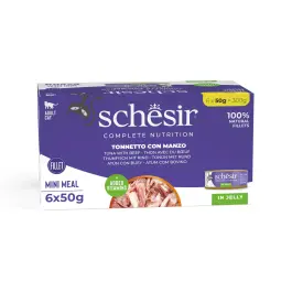 6*50гр Консерва Schesir C&B для кошек Тунец с говядиной в желе