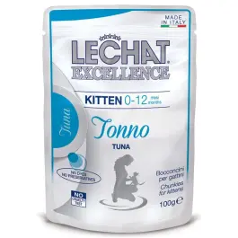100гр Влажный корм Monge LECHAT Excellence Kitten Tuna для котят с кусочками Тунца в соусе (пауч)