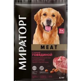 2,1кг Корм Мираторг Meat для взрослых собак средних и крупных пород с сочной Говядиной