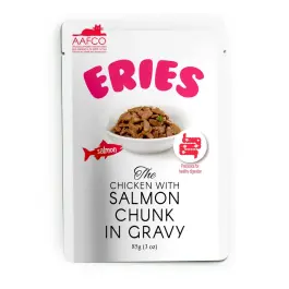 85гр Влажный корм Pettric ERIES для кошек, Лосось с курицей кусочки в соусе (пауч)