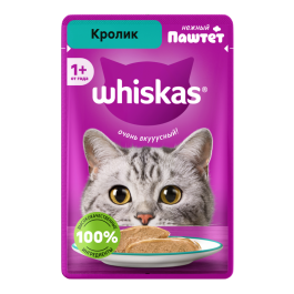 75гр Корм для кошек WHISKAS паштет Кролик