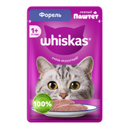 75гр Корм для кошек WHISKAS паштет Форель