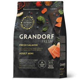 3кг Корм GRANDORF DOG Fresh Salmon&Sweet Potato Adult Mini беззерновой гипоаллергенный для собак мелких пород, Лосось с Бататом