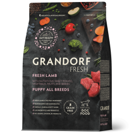 3кг Корм GRANDORF DOG Fresh Lamb&Sweet Potato Puppy беззерновой гипоаллергенный для щенков всех пород с 3 недель, беременных и кормящих собак, Ягненок с Бататом