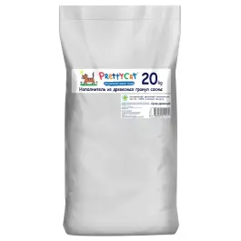 Наполнитель впитывающий древесный PrettyCat "Wood Granules" CLUB, 20кг