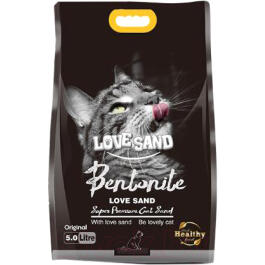 Наполнитель впитывающий LOVE SAND бентонитовый 5л, Без аромата
