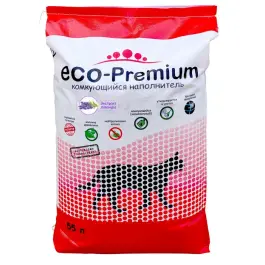 Наполнитель ECO-Premium комкующийся древесный, Лаванда 55л
