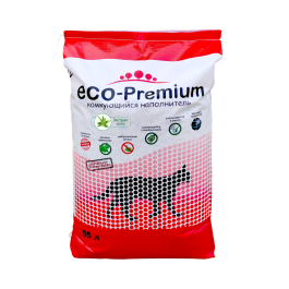 Наполнитель комкующийся древесный, ECO-Premium Алоэ, 55л