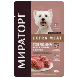 85гр Влажный корм Мираторг Extra Meat для взрослых собак мелких пород, соус с Говядиной