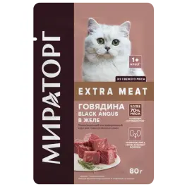 80гр Влажный корма Мираторг Extra Meat для стерилизованных кошек, желе с Говядиной